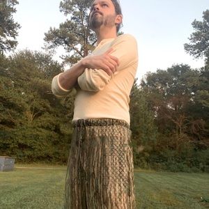 Vintage Army hunting Sweatpant mesh netting Camouflage Ghillie pants  Sz 34 x 34